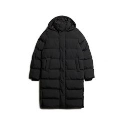 Długa kurtka z kapturem Superdry. Czarne kurtki męskie Superdry., na zimę, l, bez wzorów, z materiału, eleganckie, z kapturem. Za 850.65 zł.