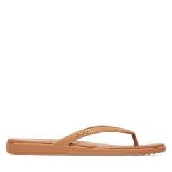 Japonki Crocs. Brązowe klapki damskie Crocs, bez wzorów, bez obcasa. Za 159.99 zł.
