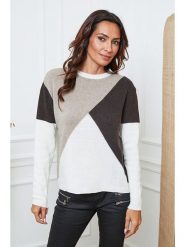 So Cachemire Sweter "Lanos" w kolorze brązowo-beżowo-kremowym rozmiar: L. Brązowe swetry klasyczne damskie So Cachemire, l, z kaszmiru, bez kołnierzyka. Za 227.31 zł.