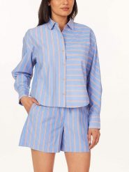 Scotch & Soda Koszula w kolorze niebiesko-pomarańczowym rozmiar: XL. Niebieskie koszule damskie Scotch & Soda, xl, bez wzorów, z bawełny, bez kołnierzyka, bez ramiączek. Za 105.63 zł.