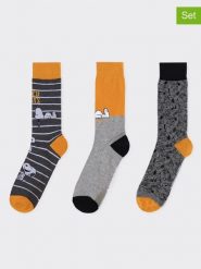 Admas Skarpety (3 pary) w kolorze żółto-szarym rozmiar: onesize. Szare skarpetki męskie admas, bez wzorów, z materiału. Za 69.99 zł.