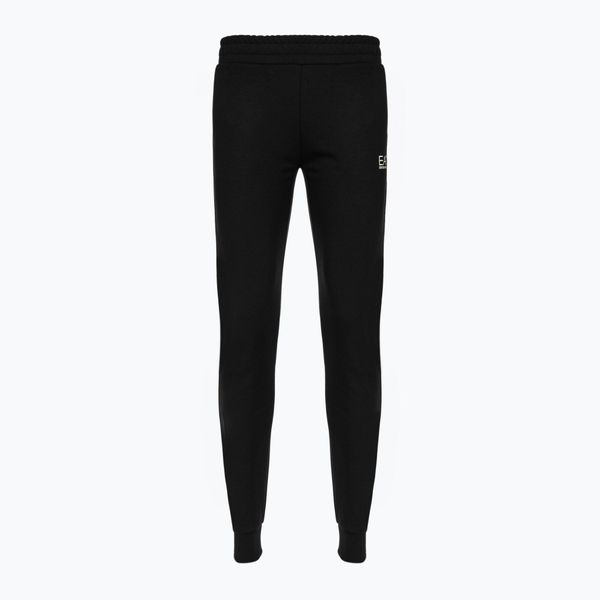 Spodnie damskie EA7 Emporio Armani Train Logo Series Essential. Czarne spodnie materiałowe damskie EA7 Emporio Armani, bez wzorów, z bawełny, eleganckie. Za 303.99 zł.