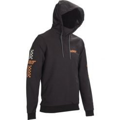 Bluza rowerowa (z kapturem) LEATT Hoodie MTB Gravity 3.0. Czarne bluzy sportowe męskie LEATT, bez wzorów, bez kołnierzyka, bez ramiączek. W wyprzedaży za 629.10 zł.