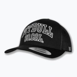 Czapka z daszkiem męska Pitbull SO.CAL. Retro Trucker. Czarne czapki męskie PITBULL, bez wzorów, z bawełny, retro. Za 139.99 zł.