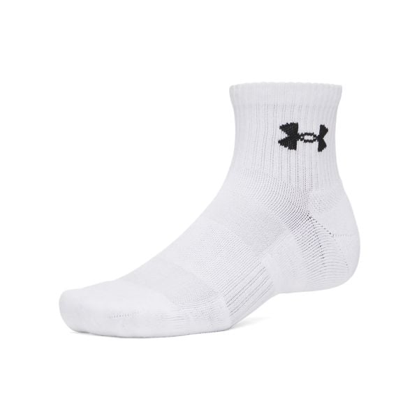Under Armour UA PERFORMANCE COTTON 3P QTR Skarpety unisex. Białe skarpetki męskie Under Armour, bez wzorów, z bawełny. W wyprzedaży za 48.99 zł.