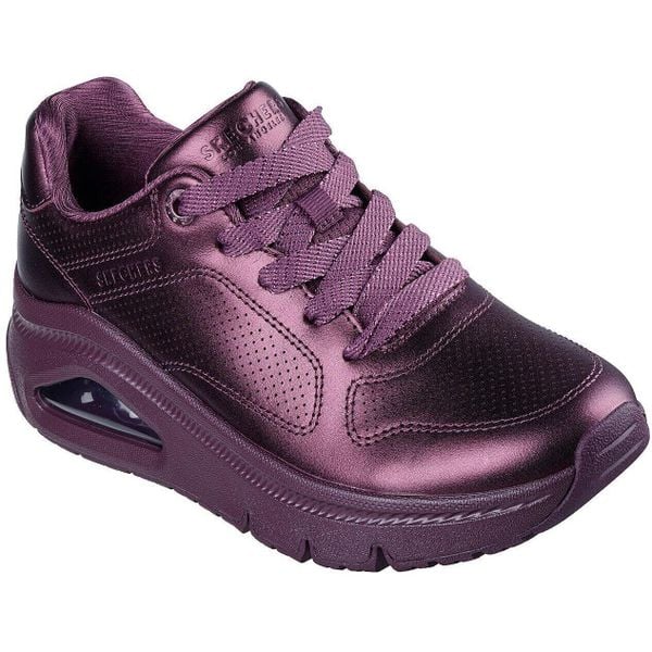 Buty sportowe damskie Skechers Uno Icon Lustrous Air. Fioletowe obuwie treningowe damskie Skechers, na fitness i siłownię. Za 490.00 zł.