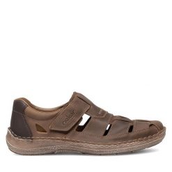 Półbuty Rieker. Brązowe półbuty męskie Rieker, bez zapięcia. Za 379.99 zł.
