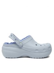 Crocs Klapki Classic Platform Lined Clog W 207938 Błękitny. Niebieskie klapki damskie Crocs, bez wzorów, z tworzywa sztucznego, bez obcasa. Za 229.99 zł.