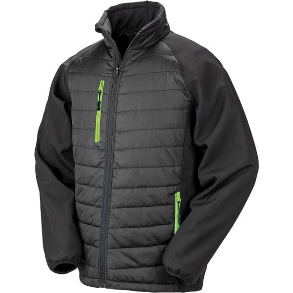 Kurtka Result Softshell Rembourrée Black Compass. Czarne kurtki męskie RESULT, m, bez wzorów, z puchu, bez kaptura. Za 233.00 zł.