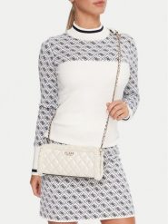 Guess Torebka Cristi Mini HWTG81 39720 Écru. Torebki wieczorowe Guess, z aplikacjami, ze skóry, wizytowe, bez kołnierzyka, bez ramiączek. Za 289.99 zł.