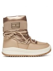 Tommy Hilfiger Śniegowce Snow Boot T3A5-34052-1474 D Beżowy. Brązowe kozaki dziewczęce Tommy Hilfiger, bez wzorów, ze skóry, bez obcasa. Za 519.99 zł.