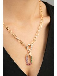 Heliophilia Pozłacany naszyjnik z elementem ozdobnym - dł. 44 cm rozmiar: onesize. Żółte naszyjniki damskie Heliophilia, metalowe. Za 79.77 zł.