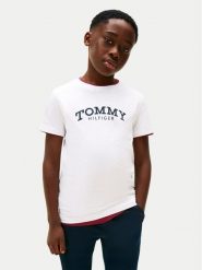 Tommy Hilfiger T-Shirt Monotype Print KB0KB10051 M Biały Regular Fit. Białe t-shirty chłopięce Tommy Hilfiger, bez wzorów, z bawełny, bez ramiączek. Za 89.99 zł.