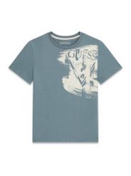 Guess T-Shirt L6GI20 K8HM4 Niebieski Regular Fit. Niebieskie t-shirty chłopięce Guess, z aplikacjami, z bawełny, bez ramiączek. Za 84.99 zł.