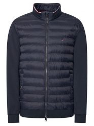 Tommy Hilfiger Kurtka przejściowa Mix Media Ess MW0MW41329 Granatowy Regular Fit. Niebieskie kurtki męskie Tommy Hilfiger, m, bez wzorów, z bawełny, bez kaptura. Za 849.99 zł.