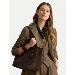 Torebka LAUREN RALPH LAUREN. Brązowe torebki klasyczne damskie Lauren Ralph Lauren, bez wzorów, bez dodatków. Za 2,199.00 zł.