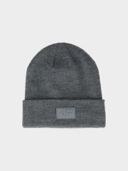 4F Czapka beanie uniseks - szara Uniwersalny. Szare czapki męskie 4f, na zimę, bez wzorów, z syntetyku, klasyczne. W wyprzedaży za 39.99 zł.