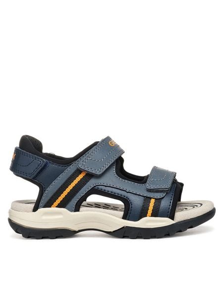 Geox Sandały Jr Borealis J450RA 015ME C0820 S Granatowy. Niebieskie sandały chłopięce Geox, ze skóry, bez zapięcia. Za 259.99 zł.