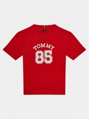 Tommy Hilfiger T-Shirt Mesh Varsity Tee S/S KB0KB08683 Czerwony Regular Fit. Czerwone t-shirty chłopięce Tommy Hilfiger, bez wzorów, z bawełny, bez ramiączek. Za 109.99 zł.