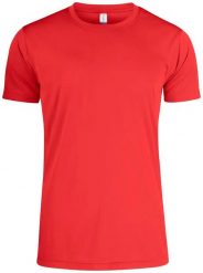 Clique Koszulka Junior Active 100% poliester UV/50 – red. Czerwone t-shirty damskie CLIQUE, bez wzorów, z dzianiny, bez kołnierzyka. Za 89.02 zł.