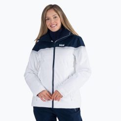 Kurtka narciarska damska Helly Hansen Motionista Lifaloft. Białe kurtki damskie Helly Hansen, s, bez wzorów, bez kaptura, narciarskie. Za 789.99 zł.