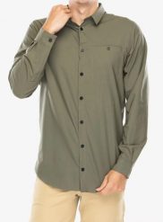 Koszula turystyczna Houdini Longsleeve Shirt. Zielone koszule męskie Houdini, s, bez wzorów, z materiału, bez kołnierzyka, bez ramiączek. Za 289.99 zł.