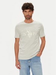 U.S. Polo Assn. T-Shirt MUP4203 Beżowy Regular Fit. Brązowe koszulki polo męskie U.S. Polo Assn., m, bez wzorów, z bawełny, bez ramiączek. Za 119.99 zł.