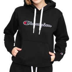 Bluza sportowa damska Champion Hooded Sweatshirt. Czarne bluzy sportowe damskie CHAMPION, xs. Za 155.26 zł.
