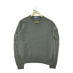 Szary sweter z wełny dla kobiet. Szare golfy damskie Ralph Lauren, bez wzorów, z wełny, bez ramiączek. Za 212.96 zł.