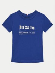 Tommy Hilfiger T-Shirt KB0KB09350 S Niebieski Regular Fit. Niebieskie t-shirty chłopięce Tommy Hilfiger, bez wzorów, z bawełny, bez ramiączek. Za 79.99 zł.