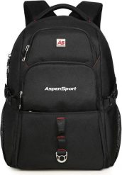 Plecak Aspensport 29 L Czarny - wodoodporny, z przegrodą na laptopa. Czarne plecaki męskie Erima, bez wzorów, z nylonu. Za 98.69 zł.