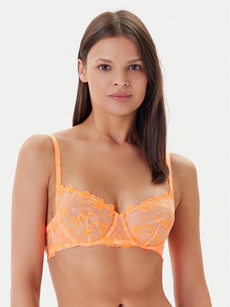 Guess Biustonosz z fiszbiną O5GC15 KCQC0 Pomarańczowy. Brązowe biustonosze Guess, z aplikacjami, z syntetyku. Za 169.99 zł.