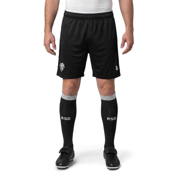 Męskie oficjalne spodenki treningowe Real Sporting de Gijón Siroko RSG Trainin. Czarne szorty męskie SIROKO, z materiału, bez kołnierzyka. Za 119.20 zł.