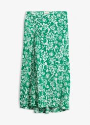 Spódnica midi z miękkiej mieszanki wiskozy. Zielone spódniczki damskie bonprix, bez wzorów, z wiskozy, midi. Za 54.99 zł.