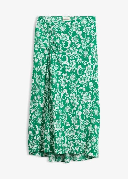 Spódnica midi z miękkiej mieszanki wiskozy. Zielone spódniczki damskie bonprix, bez wzorów, z wiskozy, midi. Za 54.99 zł.