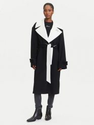 KARL LAGERFELD Płaszcz wełniany A3W15010 Czarny Regular Fit. Czarne płaszcze damskie Karl Lagerfeld, na zimę, bez wzorów, z wełny. Za 1,439.00 zł.