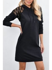 LA Angels Sukienka dresowa w kolorze czarnym rozmiar: M. Czarne sukienki damskie LA Angels, na co dzień, m, bez wzorów, z dresówki, bez kołnierzyka, bez ramiączek, mini, proste. Za 165.99 zł.