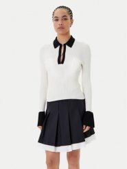 HUGO Sweter Sharro 50542608 Beżowy Slim Fit. Brązowe swetry klasyczne damskie Hugo, xxl, z wiskozy, bez kołnierzyka. Za 519.99 zł.