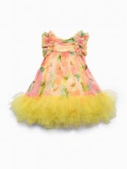 Abel & Lula Sukienka elegancka 5040 Żółty Regular Fit. Żółte sukienki dziewczęce Abel & Lula, bez wzorów, z syntetyku, eleganckie, bez ramiączek. Za 419.99 zł.