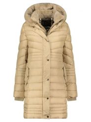 Geographical Norway Płaszcz pikowany "Biensur" w kolorze beżowym rozmiar: S. Brązowe płaszcze damskie Geographical Norway, s, bez wzorów. Za 263.53 zł.