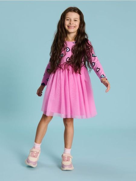 Sukienka - różowy. Czerwone sukienki dziewczęce Sinsay, bez wzorów, z bawełny, bez ramiączek, długie. Za 29.99 zł.