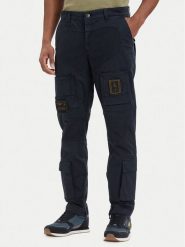 Aeronautica Militare Spodnie cargo Iconic Anti-G 261PA1387UCT01493 Granatowy Regular Fit. Niebieskie spodnie materiałowe męskie AERONAUTICA MILITARE, bez wzorów, z bawełny. Za 1,189.00 zł.