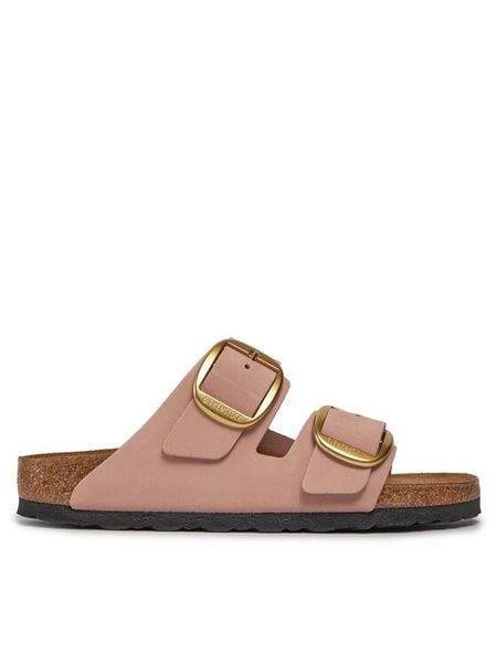 Birkenstock Klapki Arizona 1026583 Różowy. Czerwone klapki damskie Birkenstock, bez wzorów, z nubiku, bez obcasa. Za 629.99 zł.