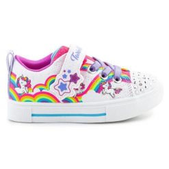 Buty Skechers S-Lights Girls Twinkle Sparks Jumpin Clouds 314809N-WMLT białe. Białe buty sportowe dziewczęce bez wzorów, bez zapięcia. Za 287.72 zł.