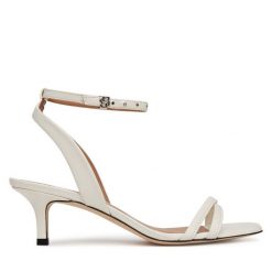 Sandały BOSS. Białe sandały damskie Boss, bez wzorów, bez obcasa, na szpilce. Za 719.99 zł.