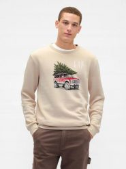 BLUZA MĘSKA ŚWIĄTECZNA GAP BEZ KAPTURA NA PREZENT 645634 KOLOR BRĄZOWY. Brązowe bluzy z kapturem męskie GAP, l, z bawełny. Za 138.98 zł.