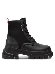 Tommy Jeans Trapery Tjw Chunky Lace Up Boot Mix Mat EN0EN02554 Czarny. Czarne trapery damskie Tommy Jeans, z jeansu, bez obcasa. Za 599.99 zł.