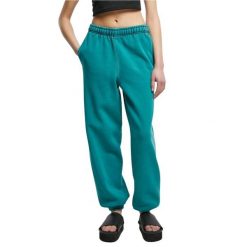 Damskie spodnie z wysoką talią Urban Classics Stone Washed. Zielone spodnie dresowe damskie Urban Classics, bez wzorów. Za 210.20 zł.