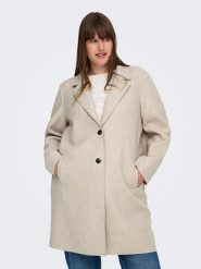 ONLY Carmakoma Płaszcz przejściowy "Carrie" w kolorze beżowym rozmiar: M-46/48. Brązowe płaszcze damskie Only Carmakoma, m, bez wzorów. Za 173.99 zł.