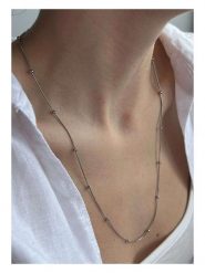 Lodie Silver Naszyjnik z elementami ozdobnymi - dł. 60 cm rozmiar: onesize. Szare naszyjniki damskie Lodie Silver, ze stali. Za 74.46 zł.